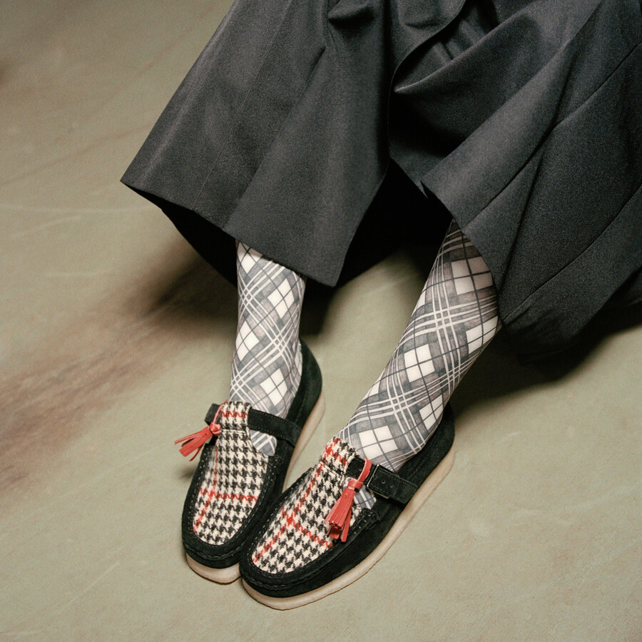 wallabee t-bar - zwarte tweedcombinatie